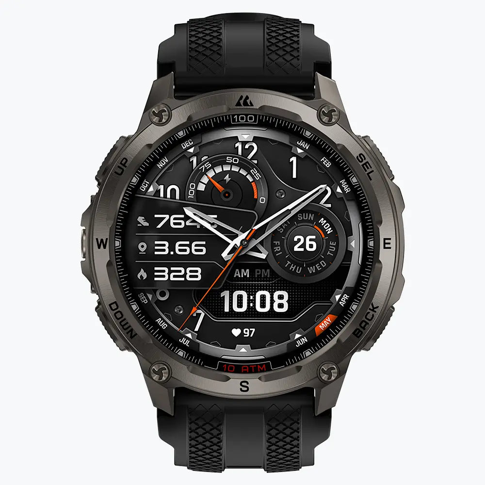 KOSPET tank t4 smartwatch black with silicone straps#color_black