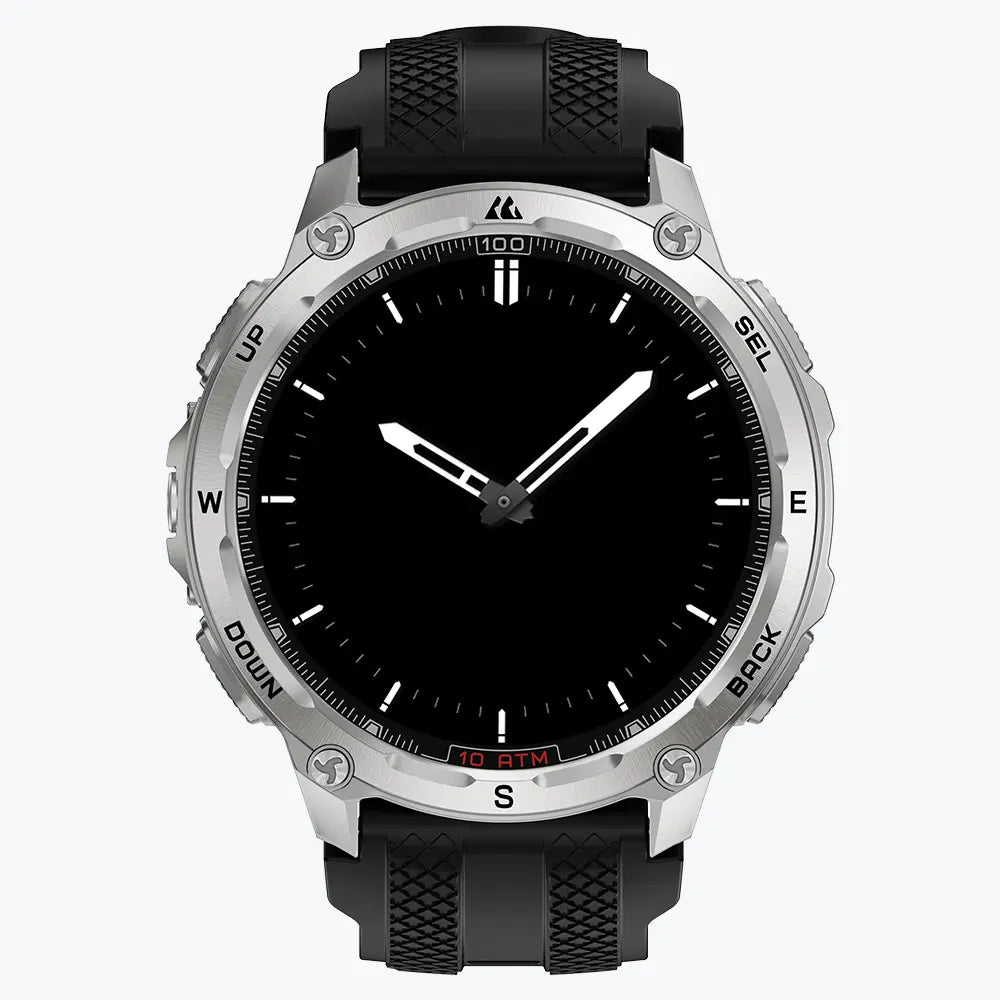 KOSPET tank t4 smartwatch silver with silicone straps#color_silver