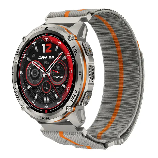 kospet-22mm-woven-_nylon_sport-loop-strap-black-1#color_Silver Grey / Orange Stripe