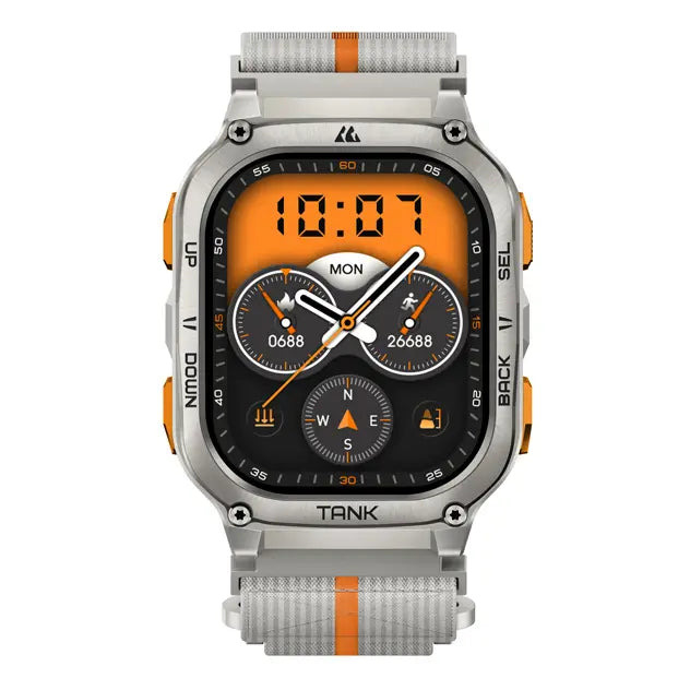 kospet-22mm-woven-_nylon_sport-loop-strap-black-1#color_Silver Grey / Orange Stripe