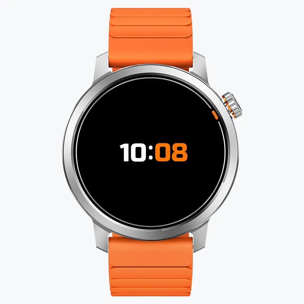 Kospet Magic Orb Smartwatch Silver With Orange Silicone Strap #color_silver