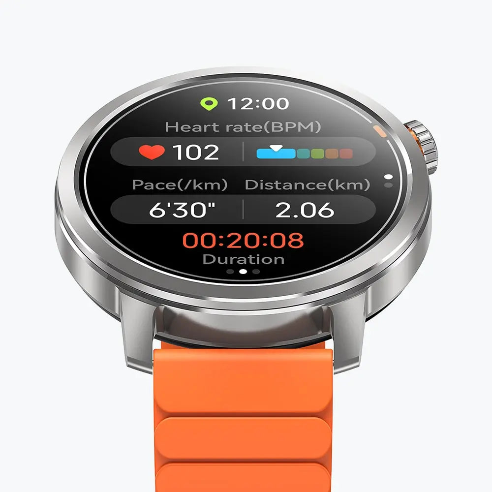 Kospet Magic Orb Smartwatch Silver With Orange Silicone Strap #color_silver