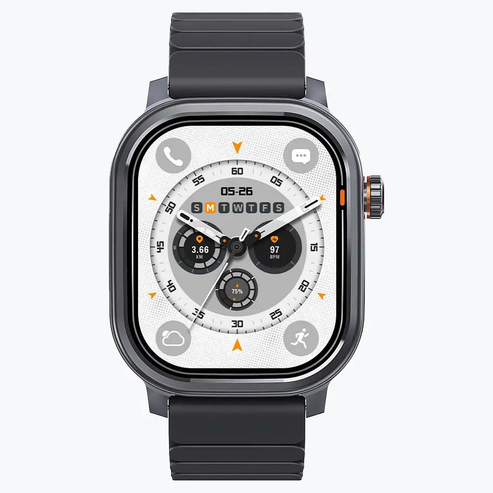 Kospet Magic Pluse Smartwatch Black With Black Silicone Strap #color_black