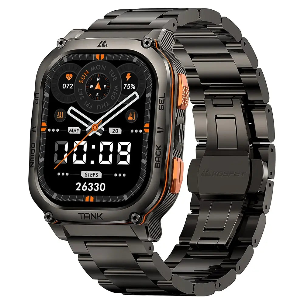 kospet-tank-m3-ultra-smartwatch-black-with-steel-straps#color_black^package_Silicone + Steel Premium