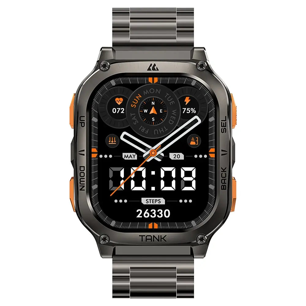 kospet-tank-m3-ultra-smartwatch-black-with-steel-straps#color_black^package_Silicone + Steel Premium