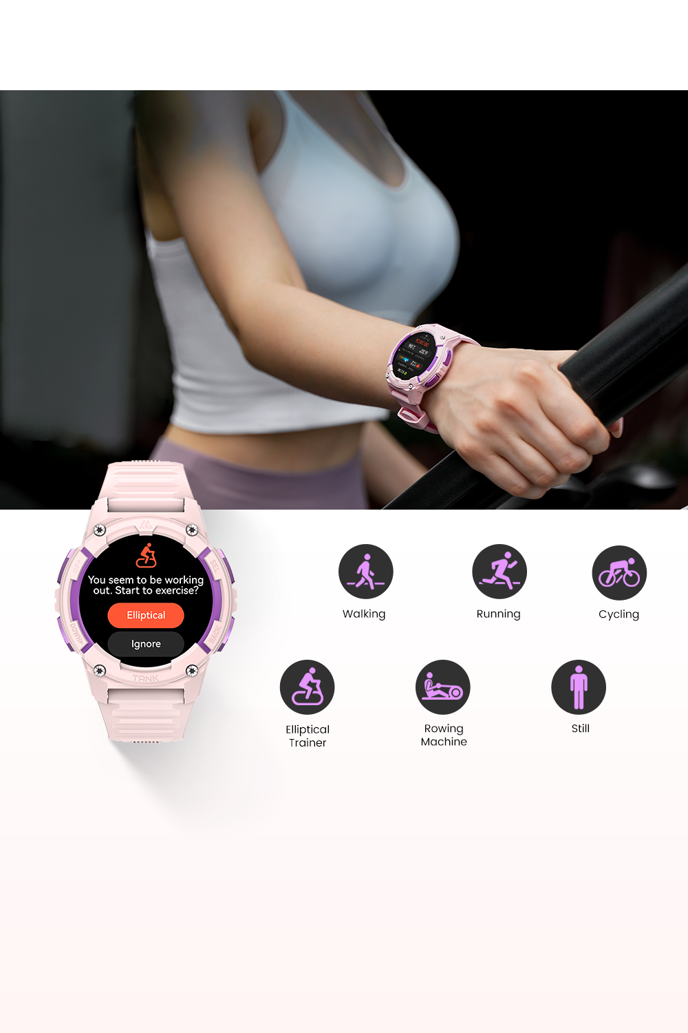 tank s2 smartwatch recognizes 6 workout modes automatically