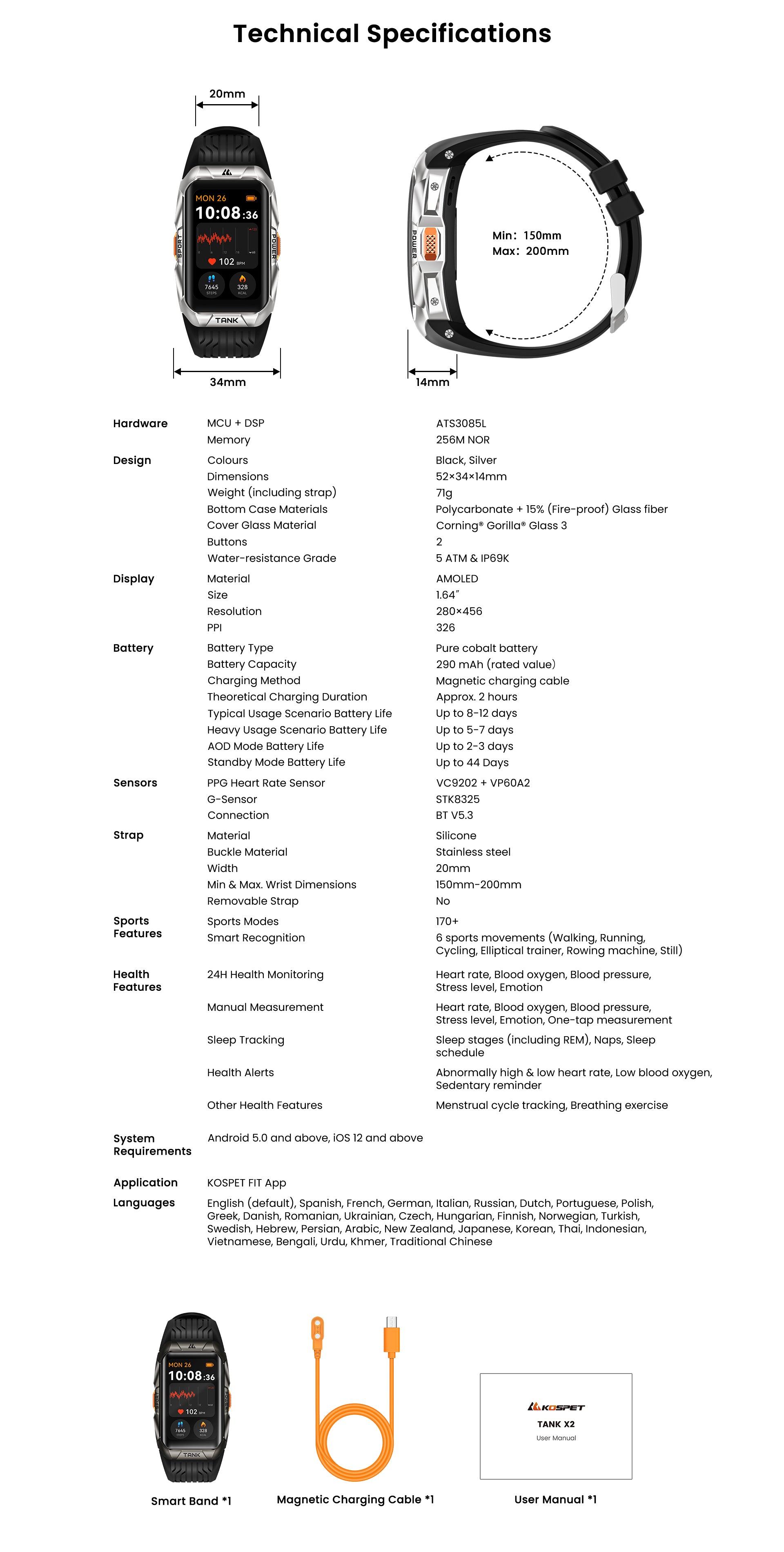 x2 technical specifications