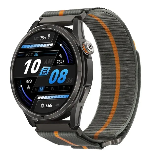 kospet-22mm-woven-_nylon_sport-loop-strap-black-1#color_Dark Grey / Orange Stripe