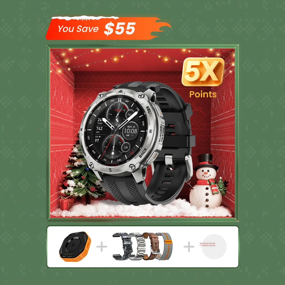 KOSPET tank t4 smartwatch silver bundle#color_silver^package_Xmas Exclusive Bundle