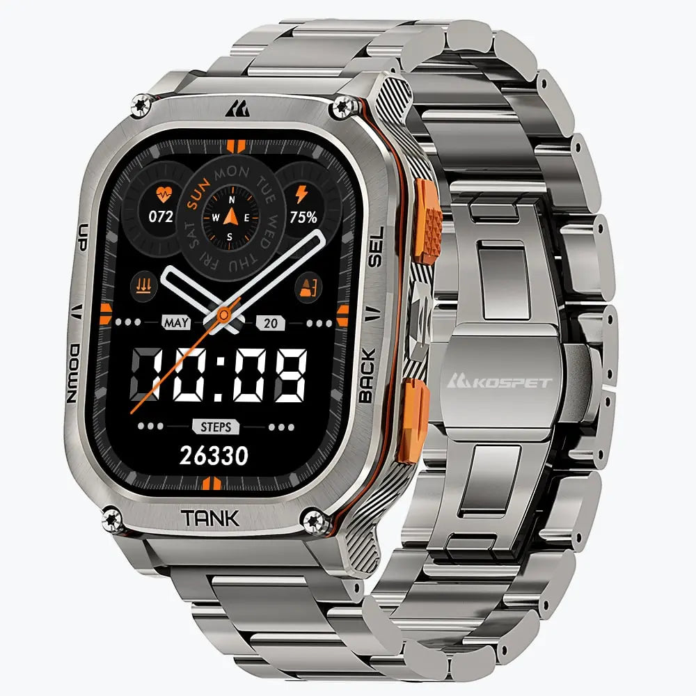 kospet-tank-m3-ultra-smartwatch-silver-with-steel-straps#color_silver^package_Silicone + Steel Premium